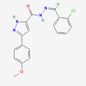 (Z)-N'-(2-chlorobenzylidene)-3-(4-methoxyphenyl)-1H-pyrazole-5-carbohydrazide