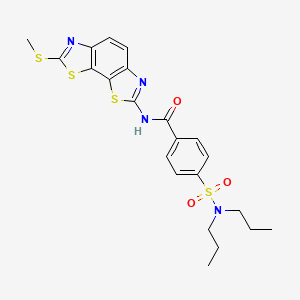 4-(dipropylsulfamoyl)-N-(2-methylsulfanyl-[1,3]thiazolo[4,5-g][1,3]benzothiazol-7-yl)benzamide