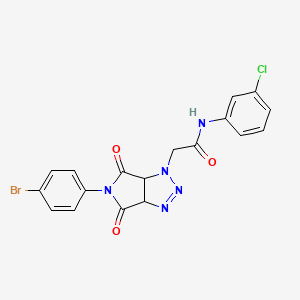 2-(5-(4-bromophenyl)-4,6-dioxo-4,5,6,6a-tetrahydropyrrolo[3,4-d][1,2,3]triazol-1(3aH)-yl)-N-(3-chlorophenyl)acetamide