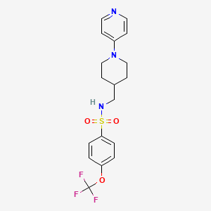 molecular formula C18H20F3N3O3S B2369438 N-((1-(pyridin-4-yl)piperidin-4-yl)methyl)-4-(trifluoromethoxy)benzenesulfonamide CAS No. 2034232-14-7