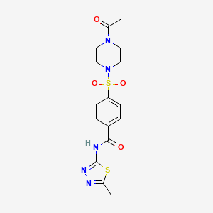 4-((4-acetylpiperazin-1-yl)sulfonyl)-N-(5-methyl-1,3,4-thiadiazol-2-yl)benzamide