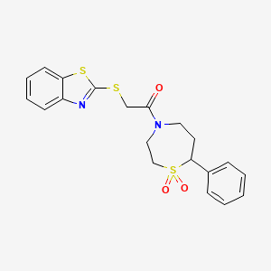 2-(Benzo[d]thiazol-2-ylthio)-1-(1,1-dioxido-7-phenyl-1,4-thiazepan-4-yl)ethanone