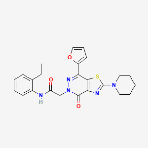 molecular formula C24H25N5O3S B2369454 N-(2-ethylphenyl)-2-(7-(furan-2-yl)-4-oxo-2-(piperidin-1-yl)thiazolo[4,5-d]pyridazin-5(4H)-yl)acetamide CAS No. 1105208-61-4