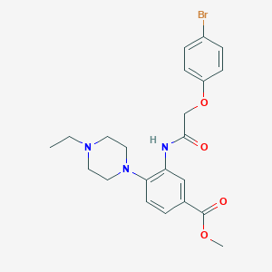 molecular formula C22H26BrN3O4 B236947 Methyl 3-{[(4-bromophenoxy)acetyl]amino}-4-(4-ethyl-1-piperazinyl)benzoate 
