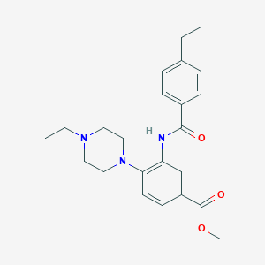 molecular formula C23H29N3O3 B236948 Methyl 3-[(4-ethylbenzoyl)amino]-4-(4-ethylpiperazin-1-yl)benzoate 