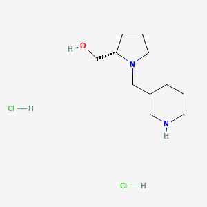molecular formula C11H24Cl2N2O B2369488 [(2S)-1-(Piperidin-3-ylmethyl)pyrrolidin-2-yl]methanol;dihydrochloride CAS No. 2470384-81-5