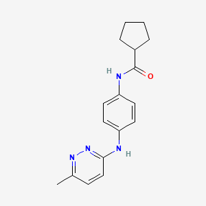 molecular formula C17H20N4O B2369497 N-(4-((6-methylpyridazin-3-yl)amino)phenyl)cyclopentanecarboxamide CAS No. 1203069-90-2
