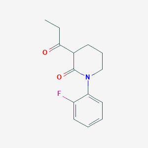 molecular formula C14H16FNO2 B2369500 1-(2-Fluorophenyl)-3-propanoylpiperidin-2-one CAS No. 2241131-27-9