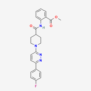 molecular formula C24H23FN4O3 B2369548 Methyl 2-(1-(6-(4-fluorophenyl)pyridazin-3-yl)piperidine-4-carboxamido)benzoate CAS No. 1105232-40-3