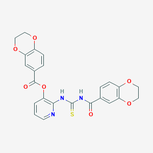molecular formula C24H19N3O7S B236955 2-{[(2,3-Dihydro-1,4-benzodioxin-6-ylcarbonyl)carbamothioyl]amino}pyridin-3-yl 2,3-dihydro-1,4-benzodioxine-6-carboxylate 