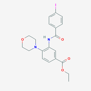 molecular formula C20H21IN2O4 B236957 Ethyl 3-[(4-iodobenzoyl)amino]-4-(4-morpholinyl)benzoate 