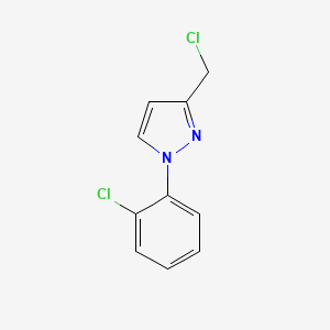 molecular formula C10H8Cl2N2 B2369577 3-(Chloromethyl)-1-(2-chlorophenyl)-1h-pyrazole CAS No. 1466733-04-9
