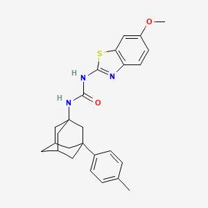 molecular formula C26H29N3O2S B2369596 3-(6-METHOXY-1,3-BENZOTHIAZOL-2-YL)-1-[3-(4-METHYLPHENYL)ADAMANTAN-1-YL]UREA CAS No. 442535-56-0