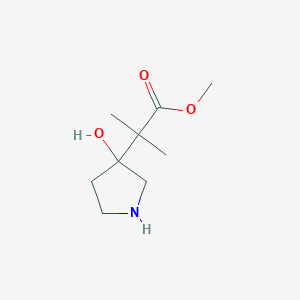 molecular formula C9H17NO3 B2369600 Methyl 2-(3-hydroxypyrrolidin-3-yl)-2-methylpropanoate CAS No. 2090167-71-6