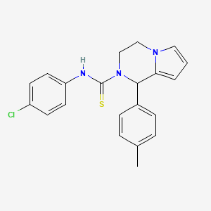 molecular formula C21H20ClN3S B2369603 N-(4-chlorophenyl)-1-(4-methylphenyl)-1H,2H,3H,4H-pyrrolo[1,2-a]pyrazine-2-carbothioamide CAS No. 393830-35-8