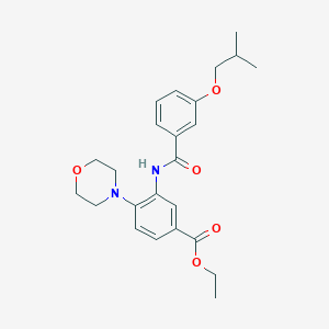 molecular formula C24H30N2O5 B236961 Ethyl 3-[(3-isobutoxybenzoyl)amino]-4-(4-morpholinyl)benzoate 