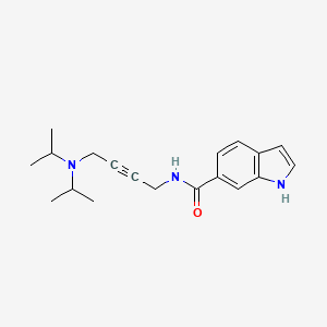 molecular formula C19H25N3O B2369617 N-(4-(diisopropylamino)but-2-yn-1-yl)-1H-indole-6-carboxamide CAS No. 1396814-33-7