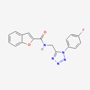 molecular formula C17H12FN5O2 B2369624 N-((1-(4-fluorophenyl)-1H-tetrazol-5-yl)methyl)benzofuran-2-carboxamide CAS No. 897623-72-2