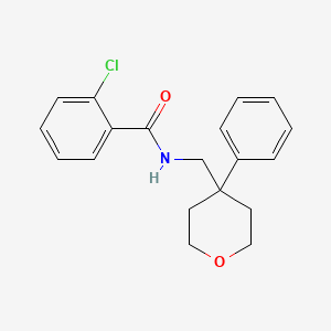 2-chloro-N-((4-phenyltetrahydro-2H-pyran-4-yl)methyl)benzamide