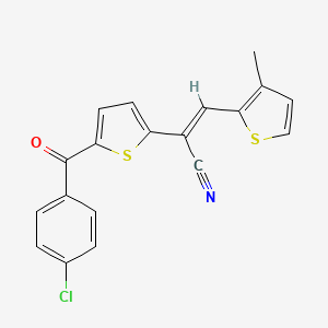 (E)-2-[5-(4-chlorobenzoyl)thiophen-2-yl]-3-(3-methylthiophen-2-yl)prop-2-enenitrile
