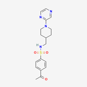 4-acetyl-N-((1-(pyrazin-2-yl)piperidin-4-yl)methyl)benzenesulfonamide
