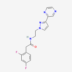2-(2,4-difluorophenyl)-N-(2-(3-(pyrazin-2-yl)-1H-pyrazol-1-yl)ethyl)acetamide