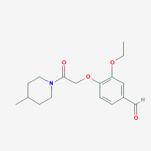 3-Ethoxy-4-[2-(4-methylpiperidin-1-yl)-2-oxoethoxy]benzaldehyde