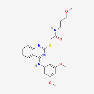 2-[4-(3,5-dimethoxyanilino)quinazolin-2-yl]sulfanyl-N-(3-methoxypropyl)acetamide