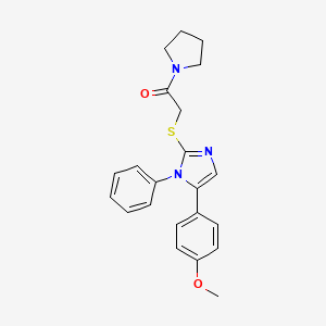 2-((5-(4-methoxyphenyl)-1-phenyl-1H-imidazol-2-yl)thio)-1-(pyrrolidin-1-yl)ethanone