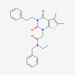 N-benzyl-2-[5,6-dimethyl-2,4-dioxo-3-(2-phenylethyl)-3,4-dihydrothieno[2,3-d]pyrimidin-1(2H)-yl]-N-ethylacetamide