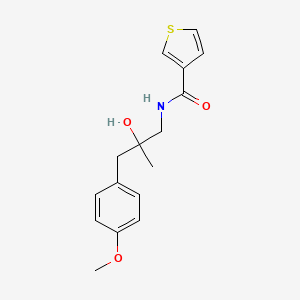 molecular formula C16H19NO3S B2369676 N-[2-hydroxy-3-(4-methoxyphenyl)-2-methylpropyl]thiophene-3-carboxamide CAS No. 1396718-06-1