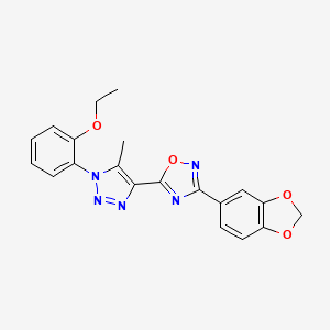 molecular formula C20H17N5O4 B2369689 3-(2H-1,3-benzodioxol-5-yl)-5-[1-(2-ethoxyphenyl)-5-methyl-1H-1,2,3-triazol-4-yl]-1,2,4-oxadiazole CAS No. 932312-75-9