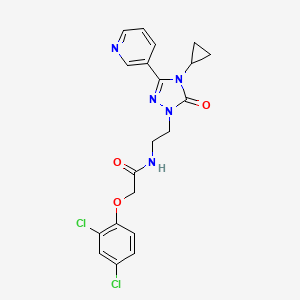 molecular formula C20H19Cl2N5O3 B2369693 N-{2-[4-cyclopropyl-5-oxo-3-(pyridin-3-yl)-4,5-dihydro-1H-1,2,4-triazol-1-yl]ethyl}-2-(2,4-dichlorophenoxy)acetamide CAS No. 1795409-06-1