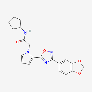 2-{2-[3-(1,3-benzodioxol-5-yl)-1,2,4-oxadiazol-5-yl]-1H-pyrrol-1-yl}-N-cyclopentylacetamide