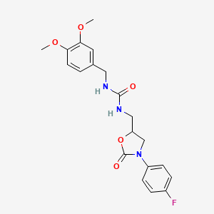 1-(3,4-Dimethoxybenzyl)-3-((3-(4-fluorophenyl)-2-oxooxazolidin-5-yl)methyl)urea