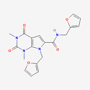 N,7-bis(furan-2-ylmethyl)-1,3-dimethyl-2,4-dioxo-2,3,4,7-tetrahydro-1H-pyrrolo[2,3-d]pyrimidine-6-carboxamide