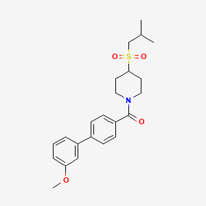 B2369716 (4-(Isobutylsulfonyl)piperidin-1-yl)(3'-methoxy-[1,1'-biphenyl]-4-yl)methanone CAS No. 1797836-59-9