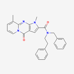N-benzyl-1,9-dimethyl-4-oxo-N-phenethyl-1,4-dihydropyrido[1,2-a]pyrrolo[2,3-d]pyrimidine-2-carboxamide