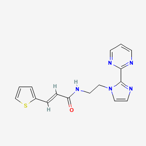 (E)-N-(2-(2-(pyrimidin-2-yl)-1H-imidazol-1-yl)ethyl)-3-(thiophen-2-yl)acrylamide