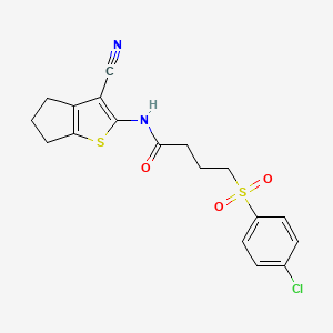 4-((4-chlorophenyl)sulfonyl)-N-(3-cyano-5,6-dihydro-4H-cyclopenta[b]thiophen-2-yl)butanamide