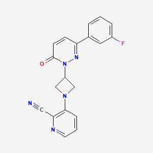 3-[3-[3-(3-Fluorophenyl)-6-oxopyridazin-1-yl]azetidin-1-yl]pyridine-2-carbonitrile