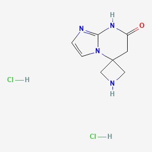 molecular formula C8H12Cl2N4O B2369728 6'H-Spiro[azetidine-3,5'-imidazo[1,2-a]pyrimidin]-7'(8'H)-one dihydrochloride CAS No. 2137832-02-9