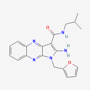 molecular formula C20H21N5O2 B2369756 2-amino-1-(furan-2-ylmethyl)-N-isobutyl-1H-pyrrolo[2,3-b]quinoxaline-3-carboxamide CAS No. 836650-09-0