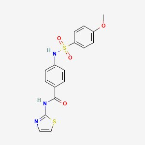 molecular formula C17H15N3O4S2 B2369768 4-(4-methoxybenzenesulfonamido)-N-(1,3-thiazol-2-yl)benzamide CAS No. 898411-43-3