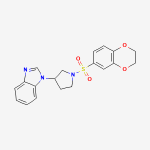 1-(1-((2,3-dihydrobenzo[b][1,4]dioxin-6-yl)sulfonyl)pyrrolidin-3-yl)-1H-benzo[d]imidazole