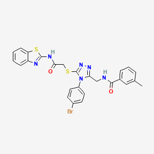 N-((5-((2-(benzo[d]thiazol-2-ylamino)-2-oxoethyl)thio)-4-(4-bromophenyl)-4H-1,2,4-triazol-3-yl)methyl)-3-methylbenzamide