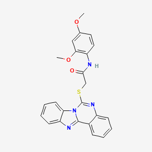 molecular formula C24H20N4O3S B2369775 2-(benzimidazolo[1,2-c]quinazolin-6-ylsulfanyl)-N-(2,4-dimethoxyphenyl)acetamide CAS No. 896707-21-4
