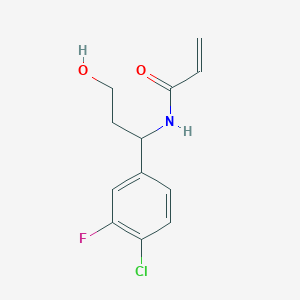 molecular formula C12H13ClFNO2 B2369801 N-[1-(4-Chloro-3-fluorophenyl)-3-hydroxypropyl]prop-2-enamide CAS No. 2361656-39-3