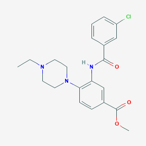 molecular formula C21H24ClN3O3 B236982 Methyl 3-{[(3-chlorophenyl)carbonyl]amino}-4-(4-ethylpiperazin-1-yl)benzoate 