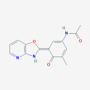 molecular formula C15H13N3O3 B236985 N-[(3E)-5-methyl-3-(3H-[1,3]oxazolo[4,5-b]pyridin-2-ylidene)-4-oxocyclohexa-1,5-dien-1-yl]acetamide 